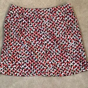 Tail Red and White A-line Mini Skirt Casual